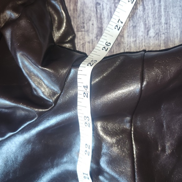 A‎ New Day Faux Leather Jacket Brown Button Front Blazer 1X - Picture 7 of 12